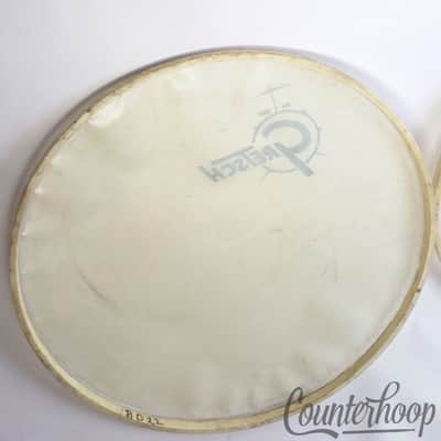 *Gretsch 2x Bass Drum 22" Heads Set 60s White Logo Resonant+Coated Batter RB USA image 3