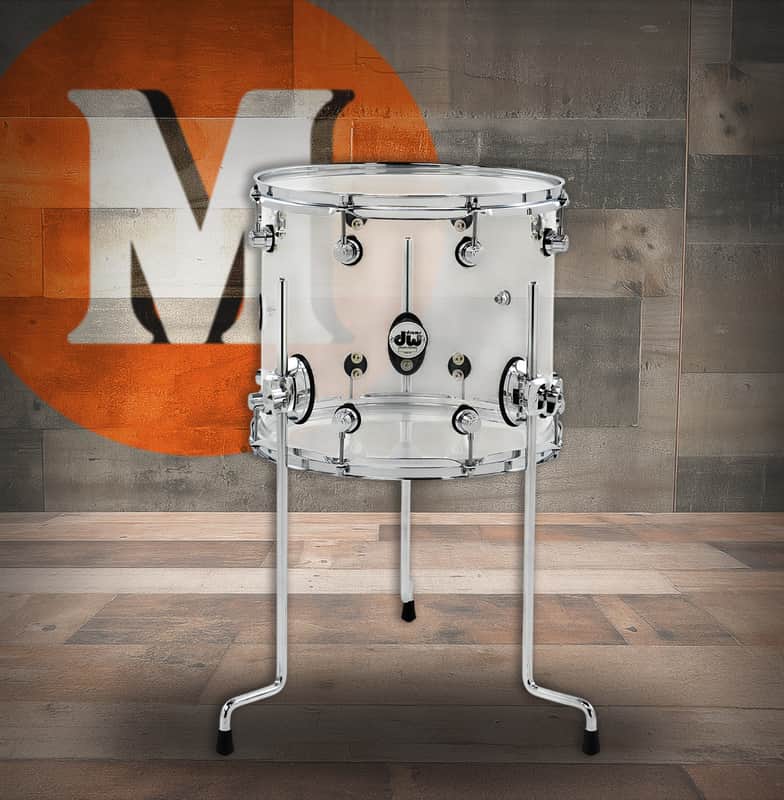 DW Design Series Acrylic Floor Tom 12x14 Clear w/Chrome Hardware (DDAC1214TTCL) image 1