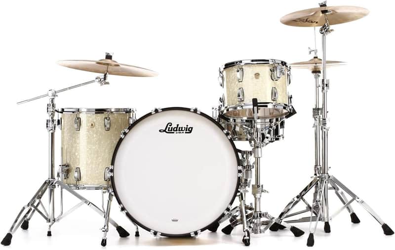 Ludwig Classic Maple Pro Beat 24 Shell Pack - Vintage White Marine image 1