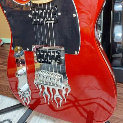 iFusion® Tributer® Metal TM-FIRE Left Handed Telecaster Style Electric Guitar - Metallic Red image 4