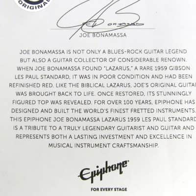 Used Epiphone Joe Bonamassa Signature "Lazarus" '59 Les Paul Standard W/ HSC VGC image 21
