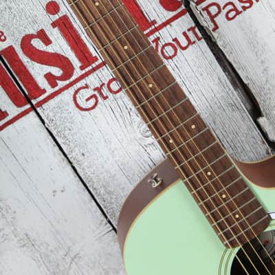 Fender Newporter Player Acoustic Electric Guitar Solid Spruce Top Surf Green image 11