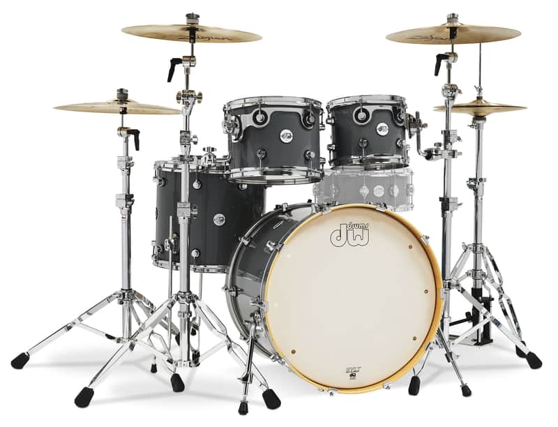 DW Design Series 4-Piece Maple Shell Pack, Steel Gray w/Chrome Hardware image 1