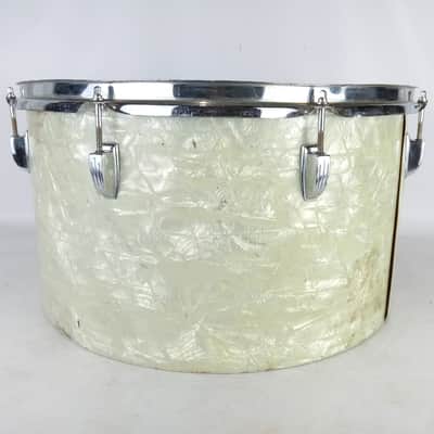 Ludwig 10x18"Timp-Tom Drum#570 Vintage70s WMP 3Ply Maple Bass White Marine Pearl image 3