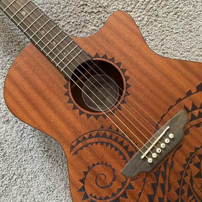 Luna Tattoo 40 Inch Acoustic Guitar, Mahogany Body, Mahogany Neck, Rosewood Fingerboard image 19