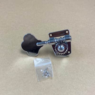 Grover Style Single Cloverleaf Bass Tuning Machine Gears Chrome Trible Side image 1