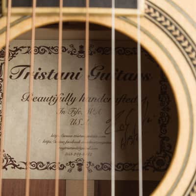 Tristani Style 5-18 Terz Parlor Guitar (2020), ser. #001, original black tolex hard shell case. image 16