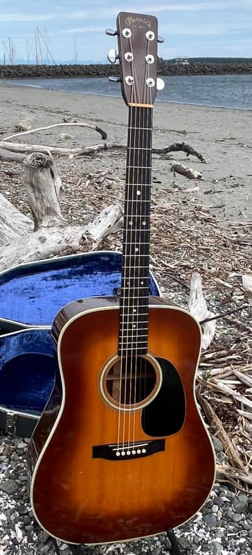 1978 Martin D-28 “shade top” sunburst with original case image 1