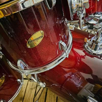 Drum Kit Ludwig Accent CS Custom Elite, Red Burst Complete USED! RKLAC050226 image 4