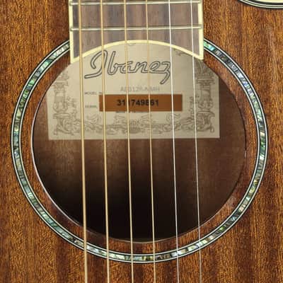 Ibanez AEG12II-NMH Acoustic-Electric Guitar, Natural High Gloss Mahogany (USED) image 9