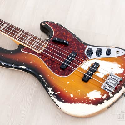 1969 Fender Jazz Bass Sunburst Faux Burst Vintage Bass w/ Case image 10