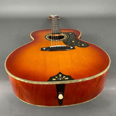 Hofner Höfner Westerngitarre Jumbo Mod 496 sunburst TOP ZUSTAND Case 1970 - 1978 sunburst image 5