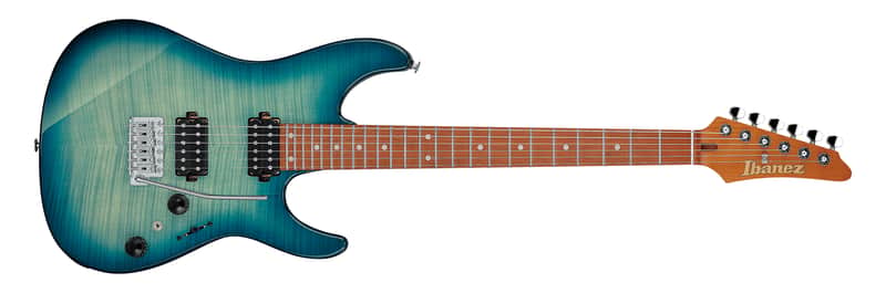 Mint Ibanez Model AZ24S1FTXB Solid Body Electric Guitar, Transparent Turquoise Burst image 1