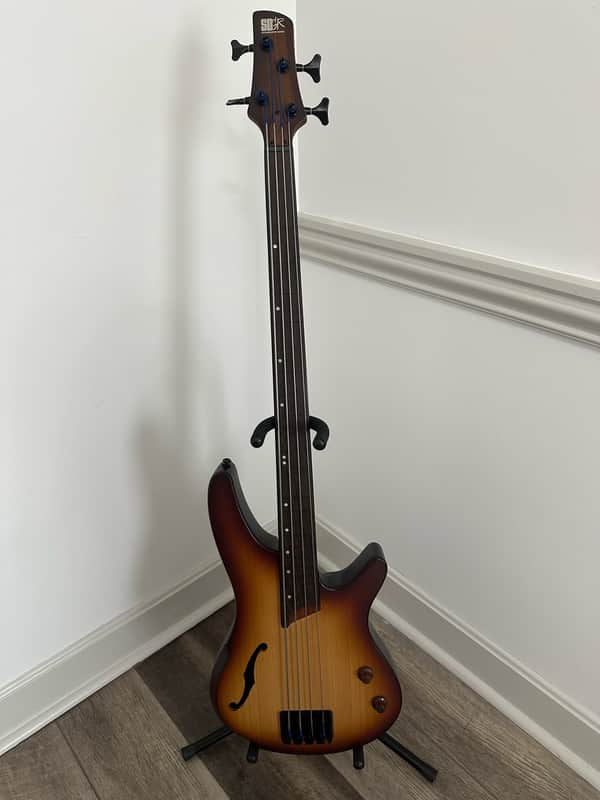 Ibanez SRH500F-NNF Bass Workshop Fretless Soundgear 2017 - Present - Natural Browned Burst Flat image 1