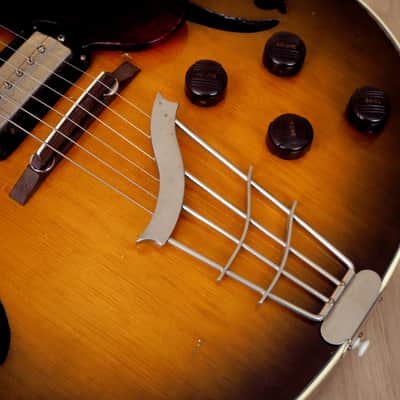 1957 Harmony H62 Vintage Archtop Electric Guitar Sunburst w/ Gibson P-13 Pickups, Case image 12