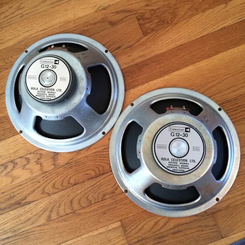 PAIR- Vintage Celestion G12-30 watt 1980 speakers, 8 ohm 12" Bild 1