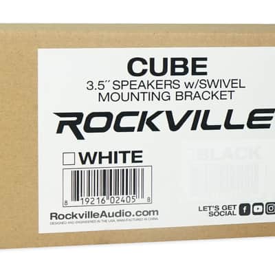 (6) Rockville Cube 3.5" 30w RMS White Home Theater Wall Speakers+Swivel Brackets image 11