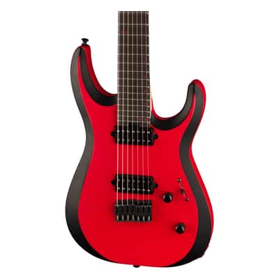 Jackson Pro Plus Series DK Modern MDK7 HT - Satin Red with Black Bevels image 1