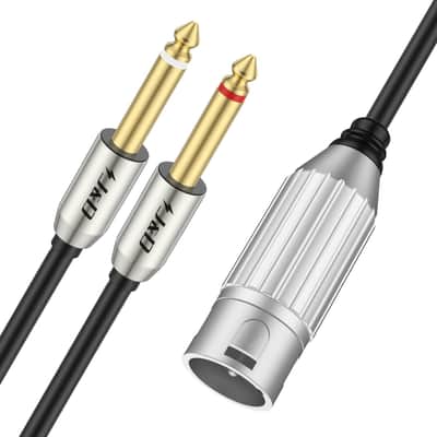 Dual 1/4" to XLR, XLR Male to Dual 6.35mm TS Mono Plug Microphone Cables, Gold-Plated Connector Stereo Microphone Audio Converter Cables and XLR Y Splitter Cable, 3.3 ft image 1