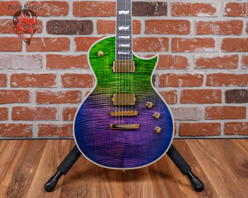 ESP Original Series Custom Shop Eclipse CTM FM Flame Maple Top in Purple Green Gradation 2025 w/OHSC image 1