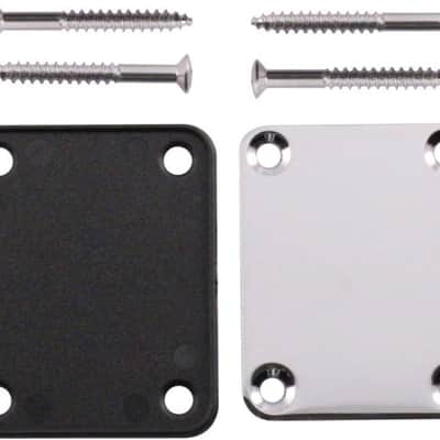 2 Pack Guitar Chrome Neck Plates with Screws for Electric Guitars, Strat Tele Style Guitar Cigar Box Guitar Parts Repair Replace image 6