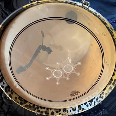 Rikkie Rockett's Poison, Innovation Drums 2000-2002 Tour Maple Kit, 7 Piece Set, Gladstone Style Snare Custom Cheetah Airbrush Finish. Signed! image 21