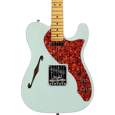 Fender Limited Edition American Pro II Telecaster Thinline Electric Guitar, Transparent Surf Green, with Case image 3