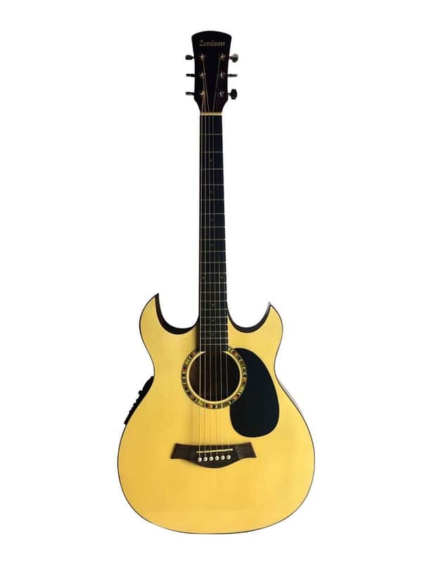 Thin Line Acoustic Electric Guitar 6 String Double Cutaway Sunburst image 1
