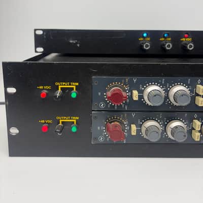 Vintage Neve 1081 4 band mic pre / eq pair. not reissue  in mercenary audio rack with psu…. fully serviced plug and play image 2