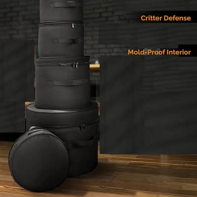 5-Piece Drum Case Set - Padded Drum Bags for 22" Kick, 12"/13"/16" Toms & 14" Snare | Lightweight Protective Covers for Drummers, Gig Transport, and Long-Term Storage image 3