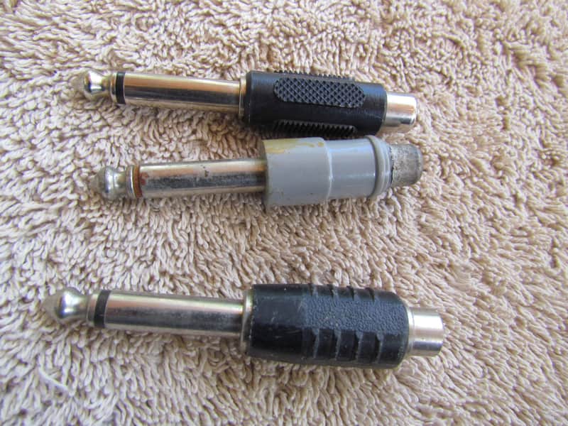 Lot Of 3 Phono To 1/4" Adapters Imported Cable Adapters image 1