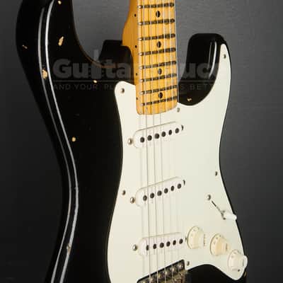 Fender Custom Shop 55 Stratocaster Heavy Relic Aged 2017 - Black Over Chocolate Two Tone Sunburst (COD 2136UG) image 10