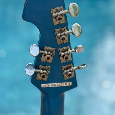 Silvertone/Teisco Shark Fin 759 1436 1 Electric Guitar 1960s - Blue image 9