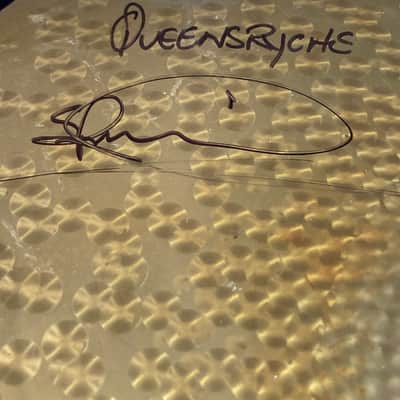 Paiste Scott Rockenfield's Queensrÿche, 18" Rude, 2002 Crash/Ride B, Cracked, Autographed! (#4) 1990s image 9