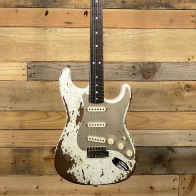 Fender Custom Shop Roasted Big Head Strat Electric Guitar Aged White Super Heavy Relic w/ Case image 4
