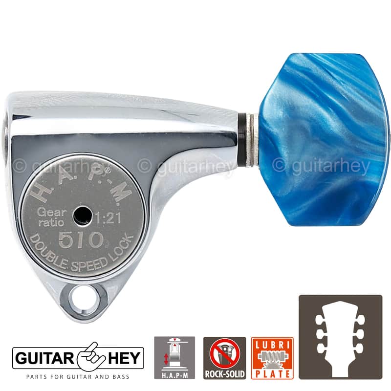 NEW Gotoh SGV510Z-P9 HAPM L3+R3 Locking Tuners Adjust. Post Height 3x3 - CHROME