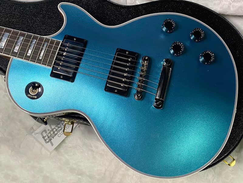 NEW! Gibson Les Paul Custom Axcess - One Of A Kind - ABSOLUTELY KILLER Flame Underneath Ice Blue Sparkle Finish! Only 7.5 lbs - Stinger Headstock - Authorized Dealer - G07381 image 1