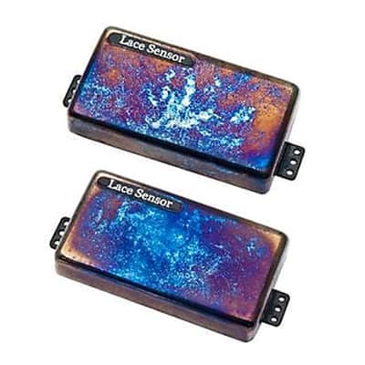 Lace Finger Burners Humbucker Guitar Pickup Set, Burnt Chrome image 2