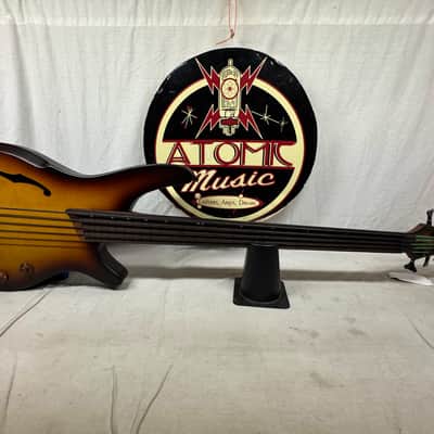Ibanez Soundgear Series SRH505F Fretless Semi-Hollowbody 5-string Bass 2021 - Natural Browned Burst Flat