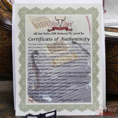 PRS Wild West Guitars 25th Anniversary Limited Run Wood Library Artist Package Hollowbody II Piezo Frostbite Fade (Private Stock Color) 5.75 LBS (US Only / No International Shipping) image 12