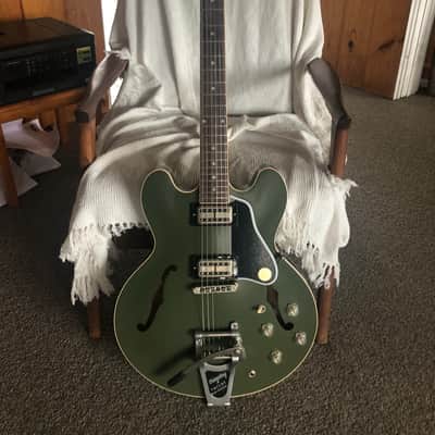 Gibson ES-335 Custom Shop Chris Cornell Tribute — Limited Edition 2018-19 - Matte Olive Drab Green satin nitro finish image 4