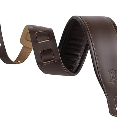 Levy's Levy's Leathers Best-Selling 3" Wide Amped Leather Series Extra Long Guitar Strap with Foam Padding, Dark Brown, (M26PD-DBR-XL) image 1