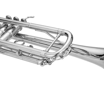 🎅🎄 For Pros and Beginners! Silver (Chrome) Unmarked Trumpet with Case/Bag/Pack +Strap +Cloth! image 8