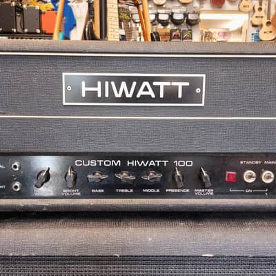 Hiwatt Custom 100 DR103 + SE4122 (4x12) Speaker Cabinet 1977 - Black image 3