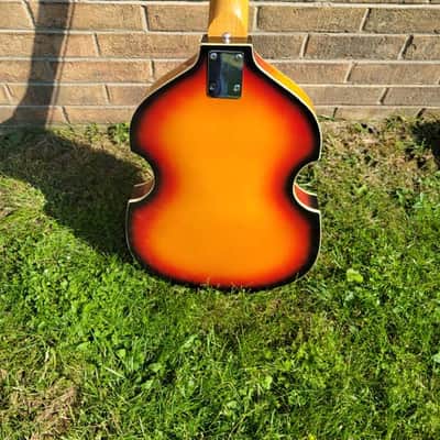 1960's Japan Made Prestige Violin Shaped Bass Guitar Great Player & Sound image 6