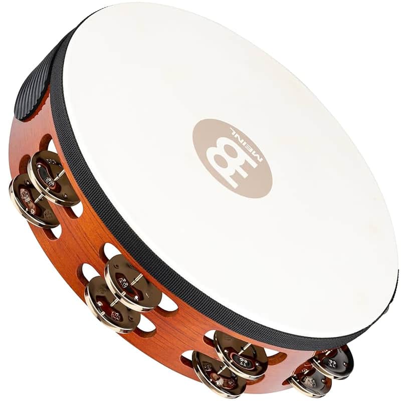 Meinl Headliner Tambourine Double Row Traditional Goat Skin Steel Jingles image 1