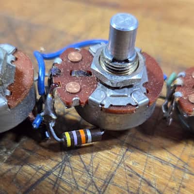 Vintage RARE Three 3 1968 Solid Shaft Potentiometers Fender Telecaster Precision Jazz bass Jazzmaster Jaguar Bubblebee Cap Luthier Guitar Parts #5 image 2