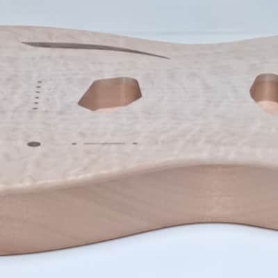 Shepard Custom Guitars Custom Telecaster Body Semi-hollow Backroute Quilted Maple Top On 1pc Okoume 2023 - Unfinished image 6