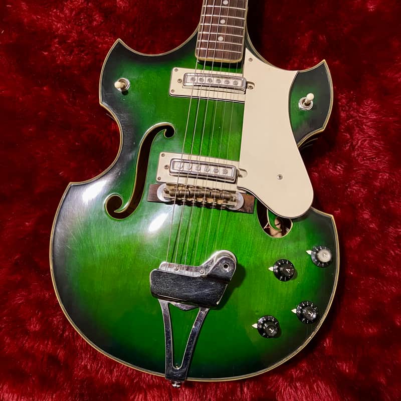 c.1960s Greco/Fujigen GR973SP MIJ Vintage Hollow Body Guitars Rare “Green Burst” image 1