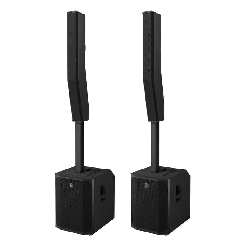 2x EV Electro-Voice EVOLVE 70 Powered Column Speaker Array 15" Sub Pair (Black) image 1